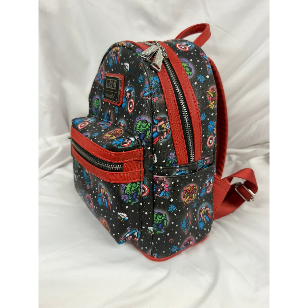 Loungefly Marvel Avengers Tattoo Floral Mini Backpack - Picture 4 of 12